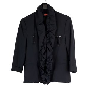 Alice + Olivia black wool blend blazer